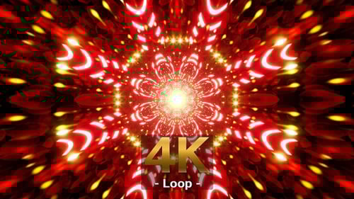 Glowing Red Geometric Light VJ Loop