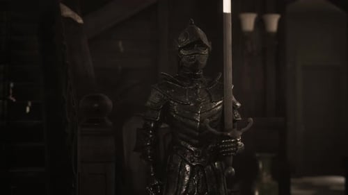 Old Interior Castle with Knight Armor