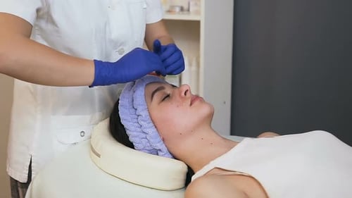 Attractive Caucasian Woman in the Spa Salon