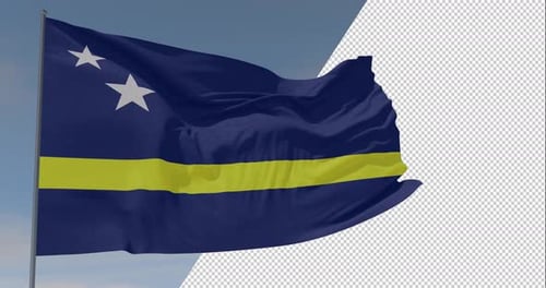 Realistic Waving Curacao Flag Animation