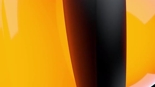 Abstract 3D Emissive Orange and Satin Grey Shape Formation Rotating Loop