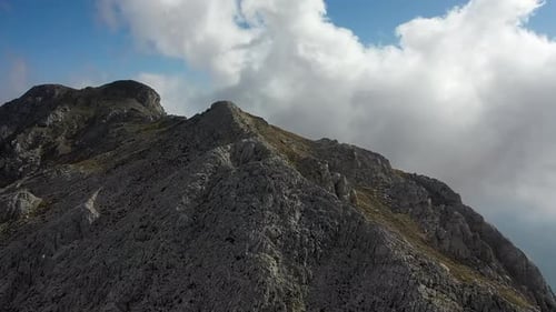 Clouds High in the Mountains Aerial View