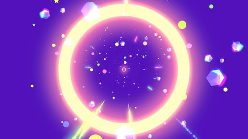 4K Neon Purple Geometric World