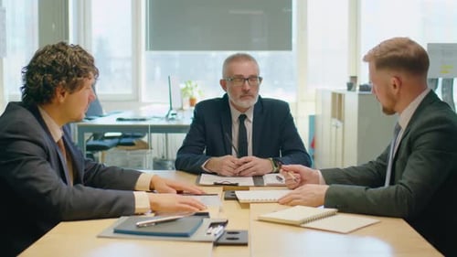 Professionals Having a Meeting at a Table