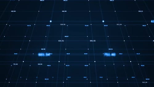 Dynamic Digital Data Grid Loop with Glowing Numbers Background