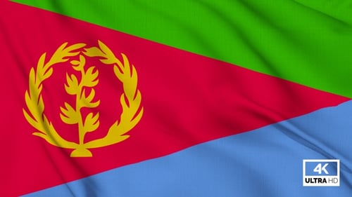Realistic Eritrea National Flag Waving Seamless Loop Motion Graphic