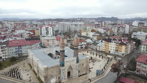 Cityscape Aerial View of Stone Building