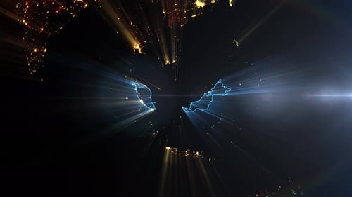 Realistic Earth Night Shining Country Malaysia