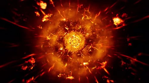 Burning and Flaring Fire Mist Tunnel Loop 4K