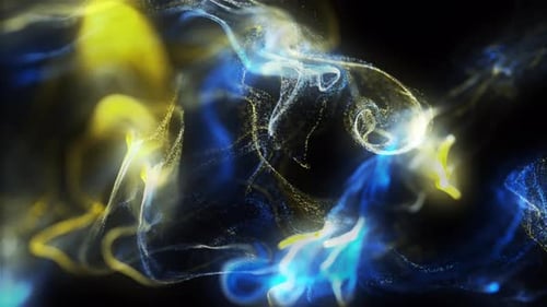 Blue Yellow Particles Background Loop 4K