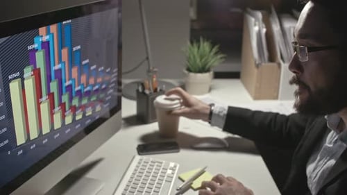 Man Working on Project at Night