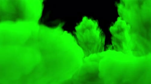Huge Green Smoke Falling 4K