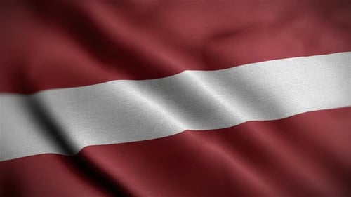 Realistic Waving Flag of Latvia Seamless Loop Animation