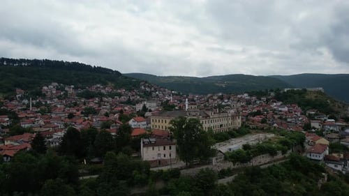 Aerial View Of Sarajevo Old Town 4K