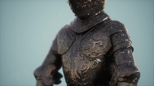 Ancient Medieval Knight Armor Suit Close Up Animation