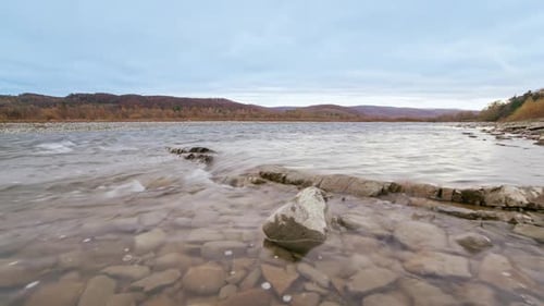 Wild Mountain River Close Up Abundant Clear Stream