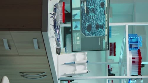 Medical Lab Interior with Monitors and Equipment