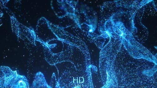 Abstract Blue Fluid Particle Flow Reveal