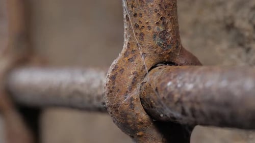 Rusty Web Metal Old Castle Detail