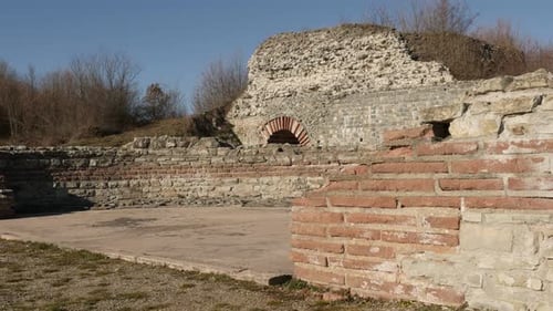 GAMZIGRAD, SERBIA - DECEMBER 25, 2017 Unesco World Heritage site of Felix Romuliana built by Roman