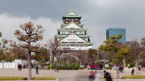 Osaka Old Temple Tourist Destination Timelapse