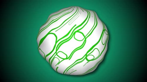Animation der abstrakten Kugel. Kugel dreht sich auf Hintergrund mit Farbverlauf. Eine 72