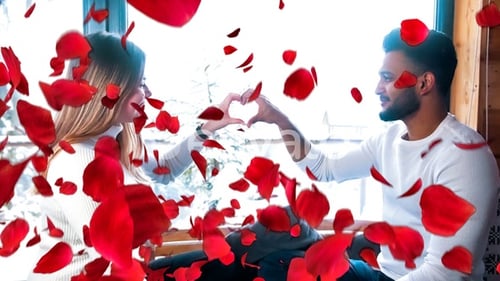 Red Rose Petal Transition Overlay