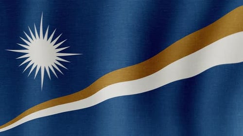 Marshall Islands National Flag Waving Animation