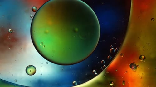 Abstract Colorful Food Oil Drops Bubbles 76