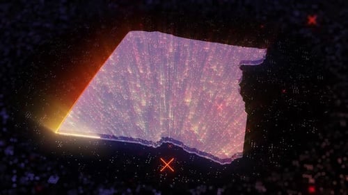 Futuristic Digital Map Outline Tracing with Glowing Lights