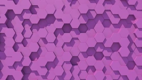 Abstract Purple Hexagon Grid Looping Background