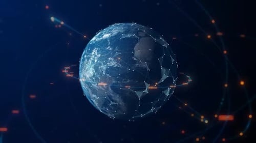 Terre numérique avec lignes de connexion 4K