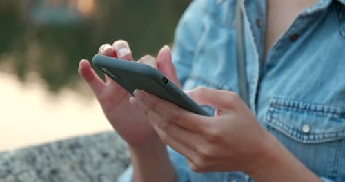Close up of woman use of smart phone