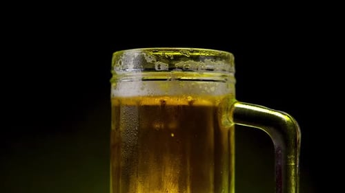 Close Up Beer Mug with Condensation