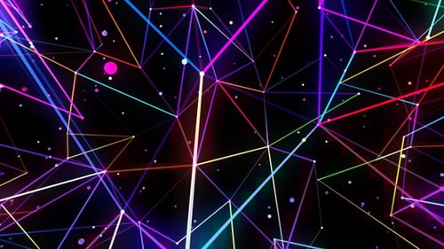 Futuristic Neon Plexus Network Data Lines Animation