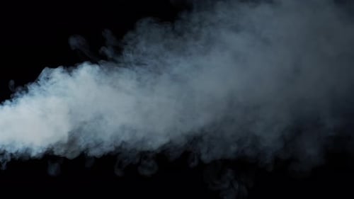 Dramatic Plume of Smoke on Black Background