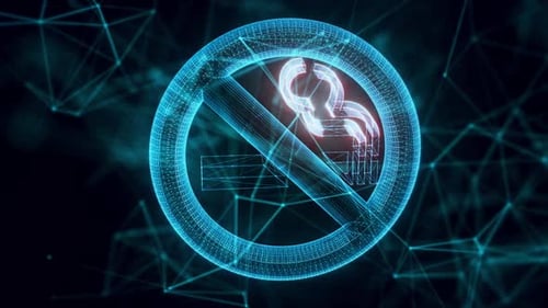 No Smoking Logo Hologram Close Up Hd