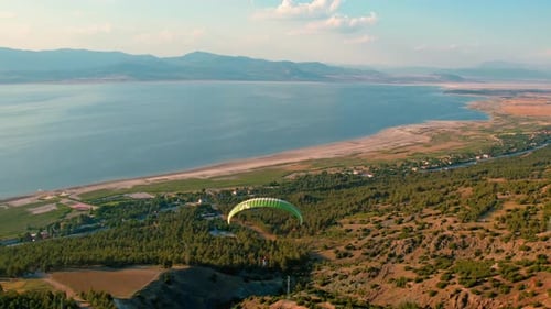 Parachute on City Background