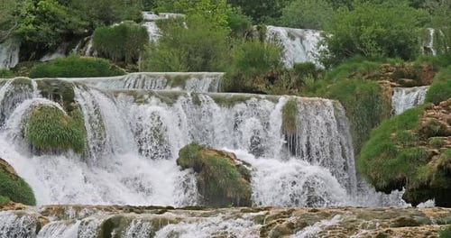 Skradin's Waterfall, Skradinski Buk, Krka Natural Park, Near Sibenik in Damaltia, Croatia