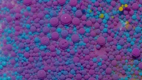Colorful Paint Bubbles Macro Abstract Footage