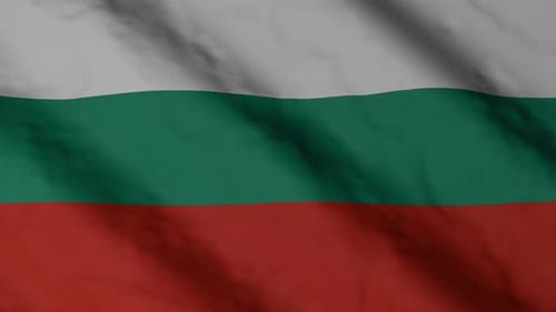 Bulgaria Flag Waving Realistic Fabric Animation