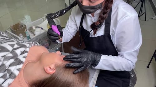 Eyebrow Microblading Treatment at Beauty Salon