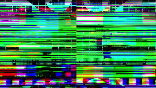 Colorful Abstract Glitch Screen with Digital Static Effect