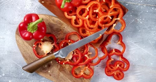 Fresh Sliced Red Bell Peppers