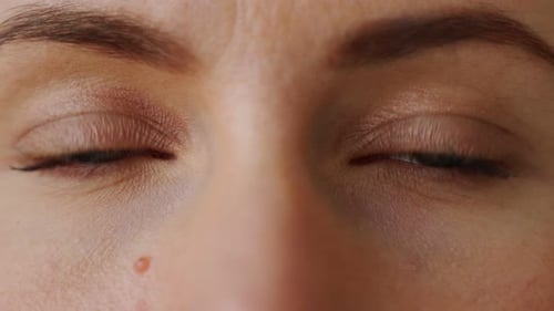Closeup of Young Woman Face and Eyes