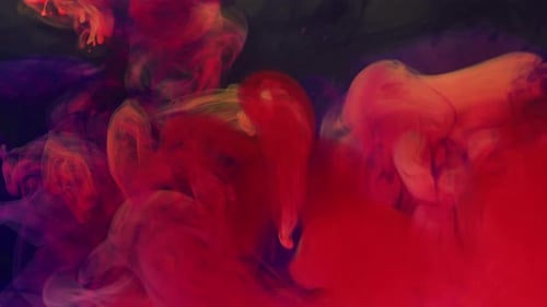 Red and Pink Ink Swirls Abstractly