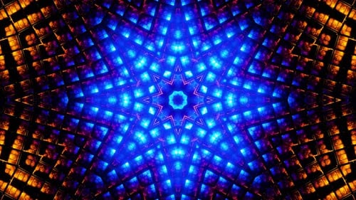 Dynamic Kaleidoscopic Glow Tunnel Motion Background