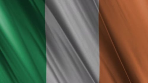 Realistic Waving Ireland Flag Seamless Loop