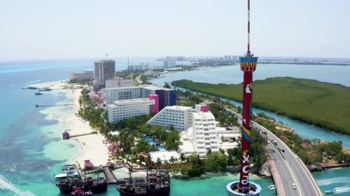 Beautiful Scenic View of Cancun From Above