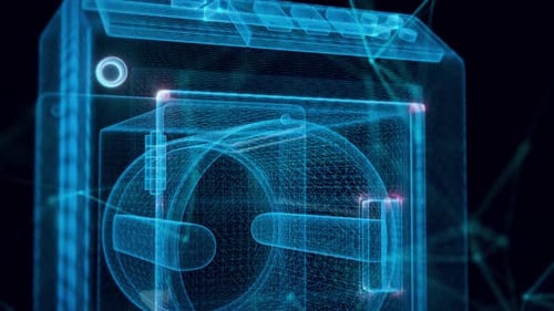 Clothes Drying Tumbler Dryer Hologram Close Up 4k